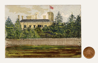 Cmdr Alfred M. Causton RN, Government House, Sydney Cove, Australia – 1873 watercolour painting