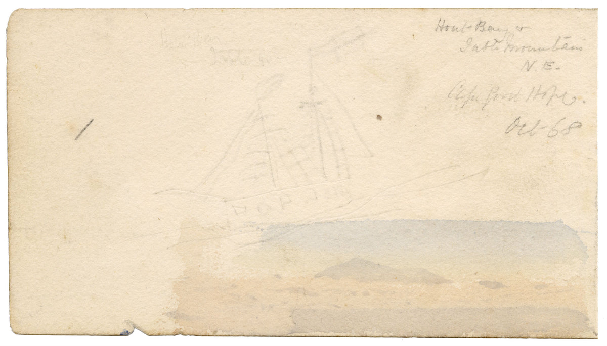 Cmdr Alfred M. Causton RN, Sydney Harbour, New South Wales, Australia – 1868 watercolour painting