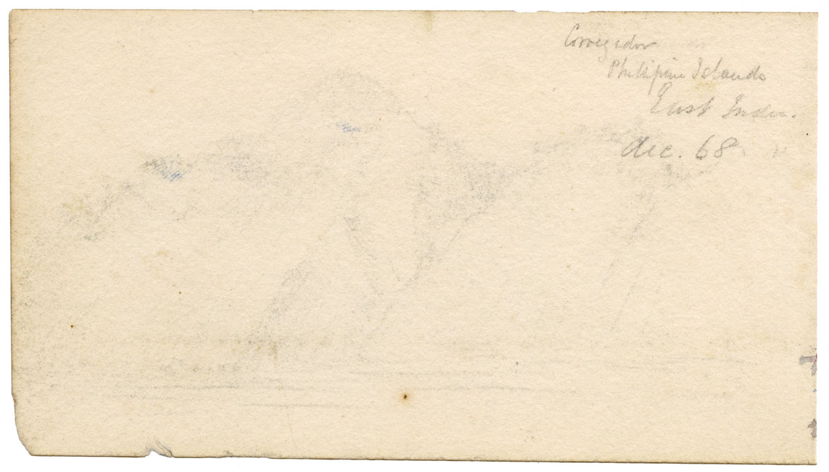 Cmdr Alfred M. Causton RN, Hout Bay & Table Mountains, Cape Colony (South Africa) – 1868 watercolour painting