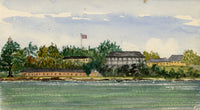 Cmdr Alfred M. Causton RN, Barbados Coast British Garrison – 1869 watercolour painting