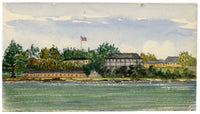Cmdr Alfred M. Causton RN, Barbados Coast British Garrison – 1869 watercolour painting