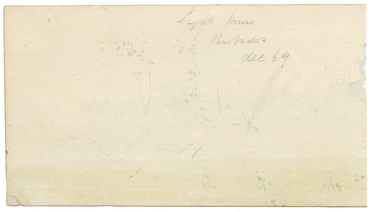 Cmdr Alfred M. Causton RN, Barbados Coast British Garrison – 1869 watercolour painting