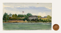 Cmdr Alfred M. Causton RN, Barbados Coast British Garrison – 1869 watercolour painting
