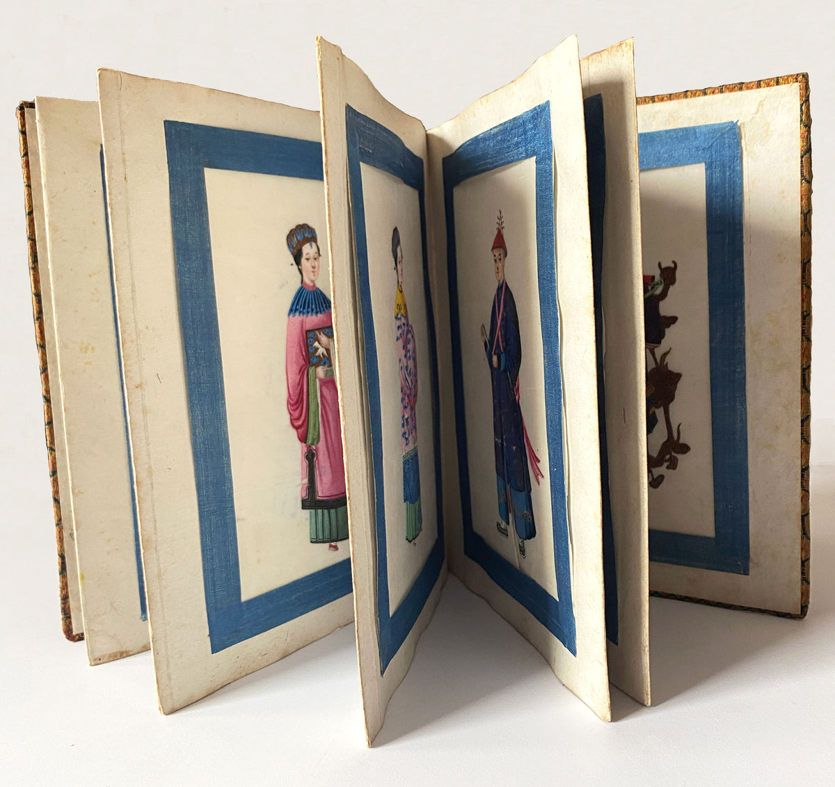 Chinese Qing Dynasty Album of Court Figure Paintings on Pith, Canton, 19th-century
