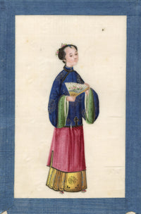 Chinese Qing Dynasty Album of Court Figure Paintings on Pith, Canton, 19th-century