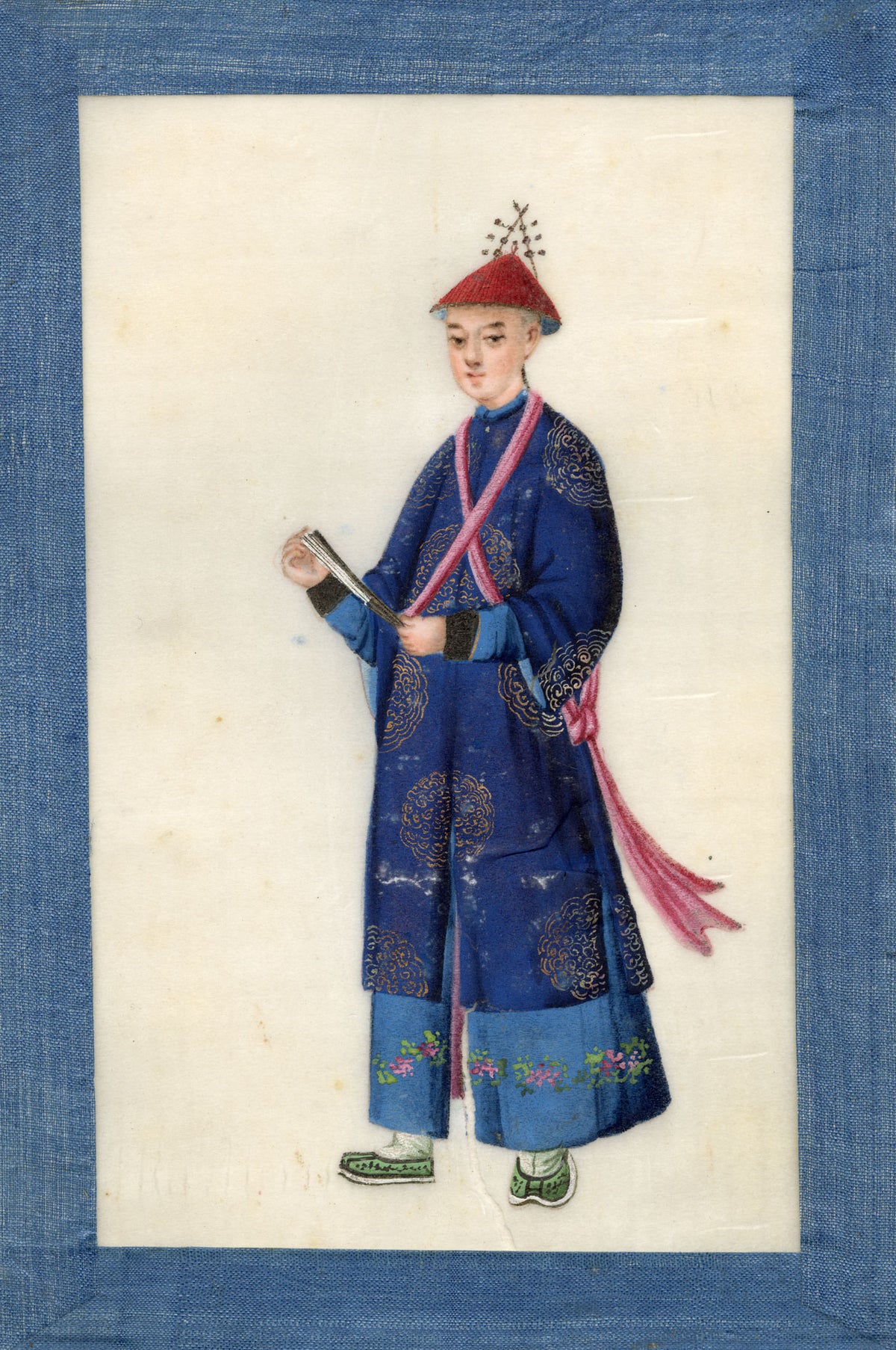 Chinese Qing Dynasty Album of Court Figure Paintings on Pith, Canton, 19th-century