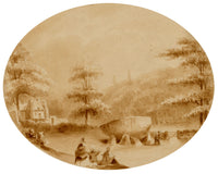 Anon., Druid's Altar near Cabinteely, Co Dublin – Mid-19th-century watercolour painting