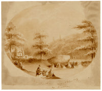 Anon., Druid's Altar near Cabinteely, Co Dublin – Mid-19th-century watercolour painting