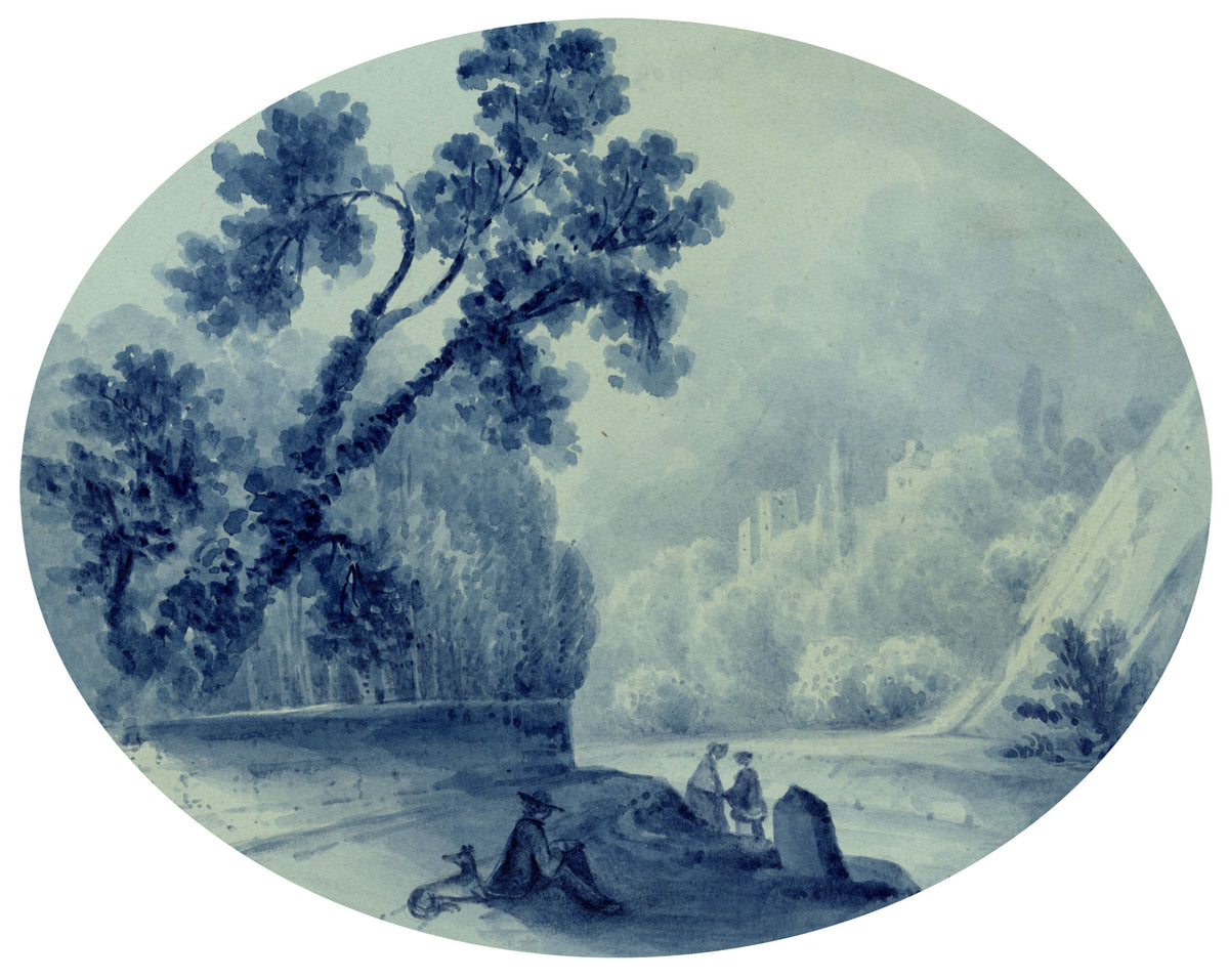 Anon., View on the River Dodder near Dublin, Ireland – Mid-19th-century watercolour painting
