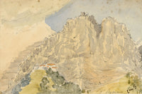 Constance Maria Stopford née Hammersley, Sainte-Agnès, French Alps – 1880s watercolour painting