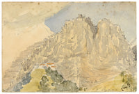 Constance Maria Stopford née Hammersley, Sainte-Agnès, French Alps – 1880s watercolour painting