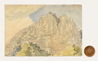Constance Maria Stopford née Hammersley, Sainte-Agnès, French Alps – 1880s watercolour painting