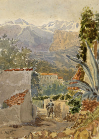 Constance Maria Stopford née Hammersley, From Mont Boron, French Riviera – 1895 watercolour painting