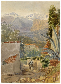 Constance Maria Stopford née Hammersley, From Mont Boron, French Riviera – 1895 watercolour painting