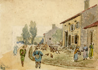 Constance Maria Stopford née Hammersley, Gravelotte Street, Moselle, France – 1893 watercolour painting