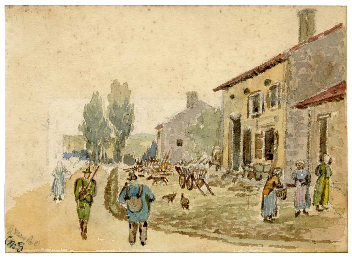 Constance Maria Stopford née Hammersley, Gravelotte Street, Moselle, France – 1893 watercolour painting
