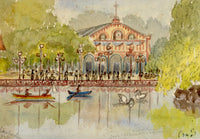 Constance Maria Stopford née Hammersley, Wiesbaden, Kurhaus Park, Germany – 1893 watercolour painting