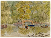 Constance Maria Stopford née Hammersley, Kurhaus Park from Kursaal Cafe Garden, Wiesbaden, Germany – c.1883 watercolour painting