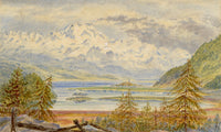 Constance Maria Stopford née Hammersley, Piz de la Margna, Upper Engadine Valley, Switzerland – Late 19th-century watercolour painting