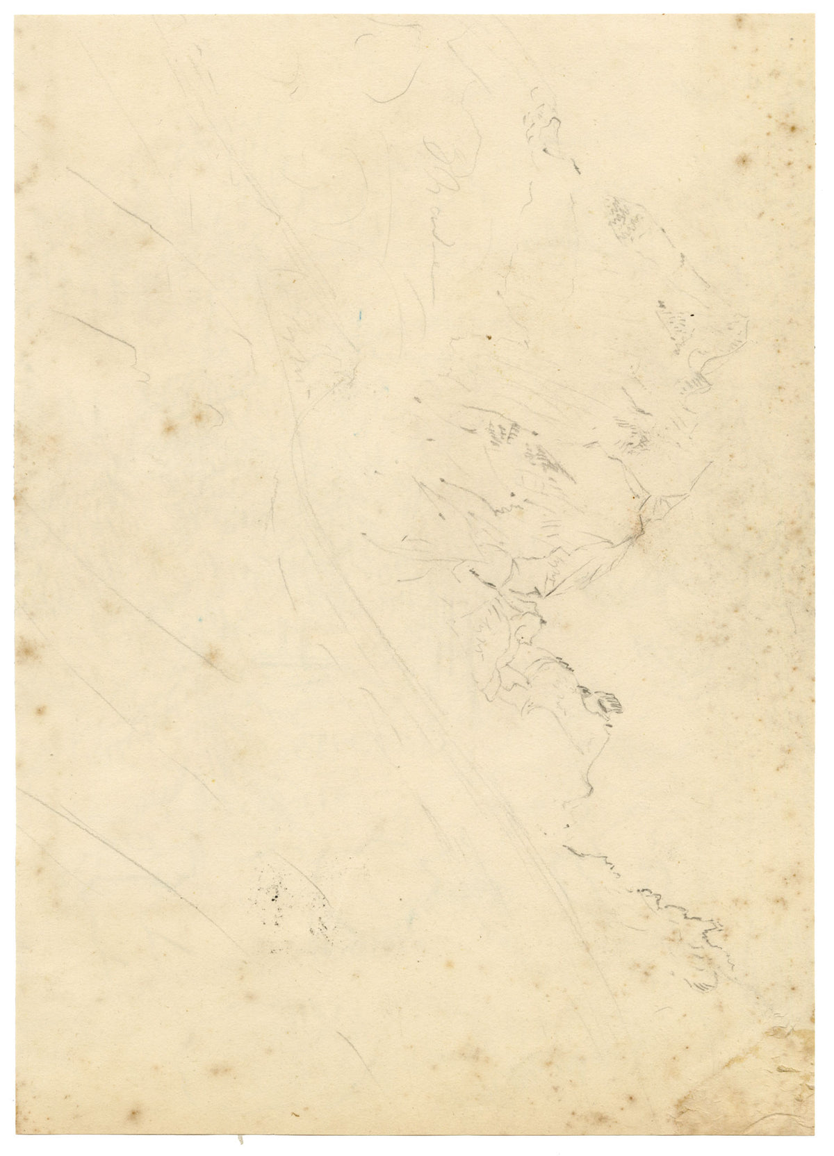 Constance Maria Stopford née Hammersley, Valley of the Inn, Engadine, Switzerland – 1880s pen & ink drawing