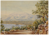 Constance Maria Stopford née Hammersley, Baie des Anges, Nice, French Riviera – 1895 watercolour painting