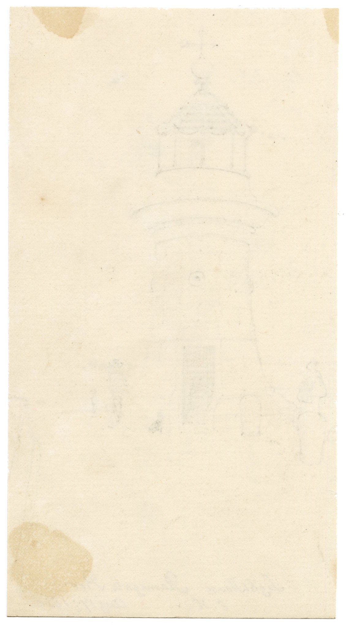C.H., Ramsgate Pier Lighthouse, West Pier, Ramsgate, Kent – 1850 graphite drawing