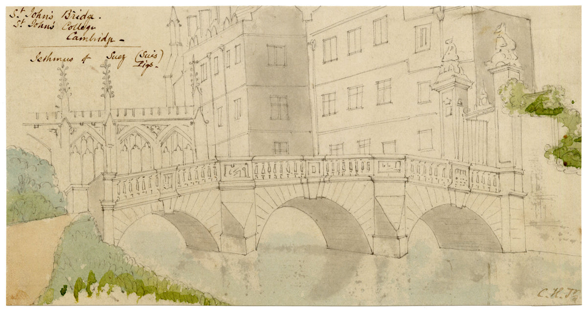 C.H. Jr., St John's College, Cambridge Kitchen Bridge – c.1850s pen & ink drawing