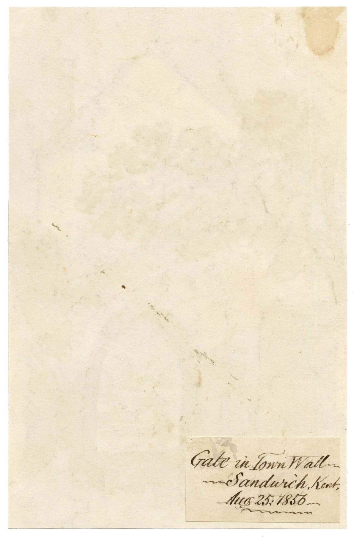C.H., The Fisher Gate, Sandwich, Kent – 1856 watercolour painting