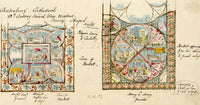 C.H. Jr., Canterbury Cathedral Trinity Chapel Stained Glass Windows, Kent – 1868 watercolour painting