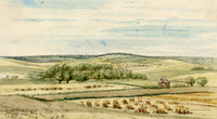 C.H. Jr., Cornfields near Herne Bay, East Cliff Looking South, Kent – 1854 watercolour painting