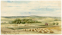 C.H. Jr., Cornfields near Herne Bay, East Cliff Looking South, Kent – 1854 watercolour painting