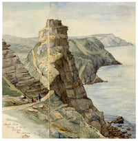C.H., Castle Rock, Valley of Rocks, Lynton, North Devon – 1869 watercolour painting