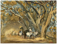 G.D. Paulraj, Mattu Vandi on the Mowbrays Road, Alwarpet, Madras, India – Mid-20th-century watercolour painting