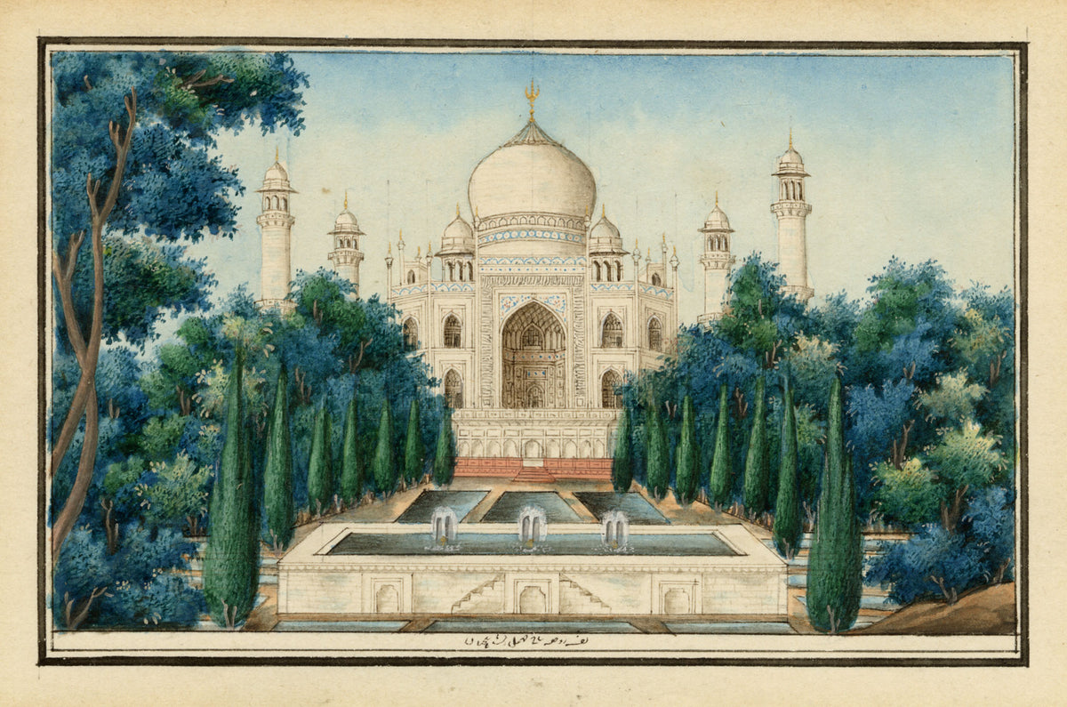 Indian Company School, Taj Mahal Garden View, Agra – c.1860 watercolour painting