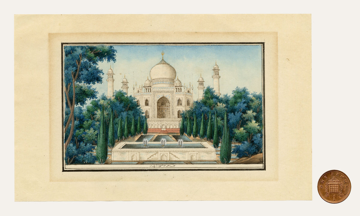 Indian Company School, Taj Mahal Garden View, Agra – c.1860 watercolour painting