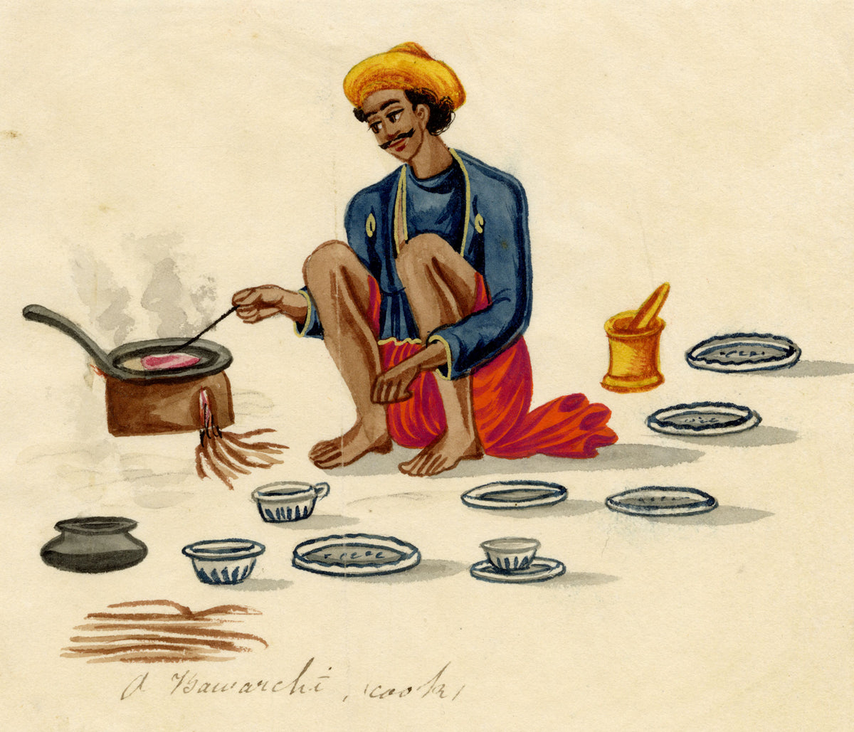 Indian Company School, A Bawarchi (Cook) – c.1830s watercolour painting
