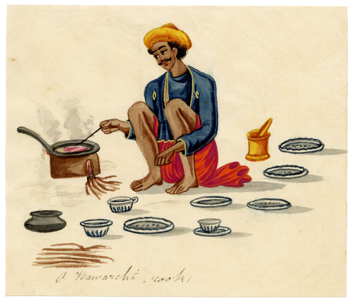 Indian Company School, A Bawarchi (Cook) – c.1830s watercolour painting