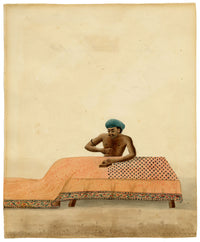 Indian Company School, A Man Hand Block Printing Calico Textiles – Early 19th-century watercolour painting