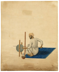 Indian Company School, A Lapidary Grinding Jewels – Early 19th-century watercolour painting