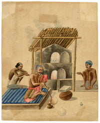 Indian Company School, Men Blowing Glass – Early 19th-century watercolour painting