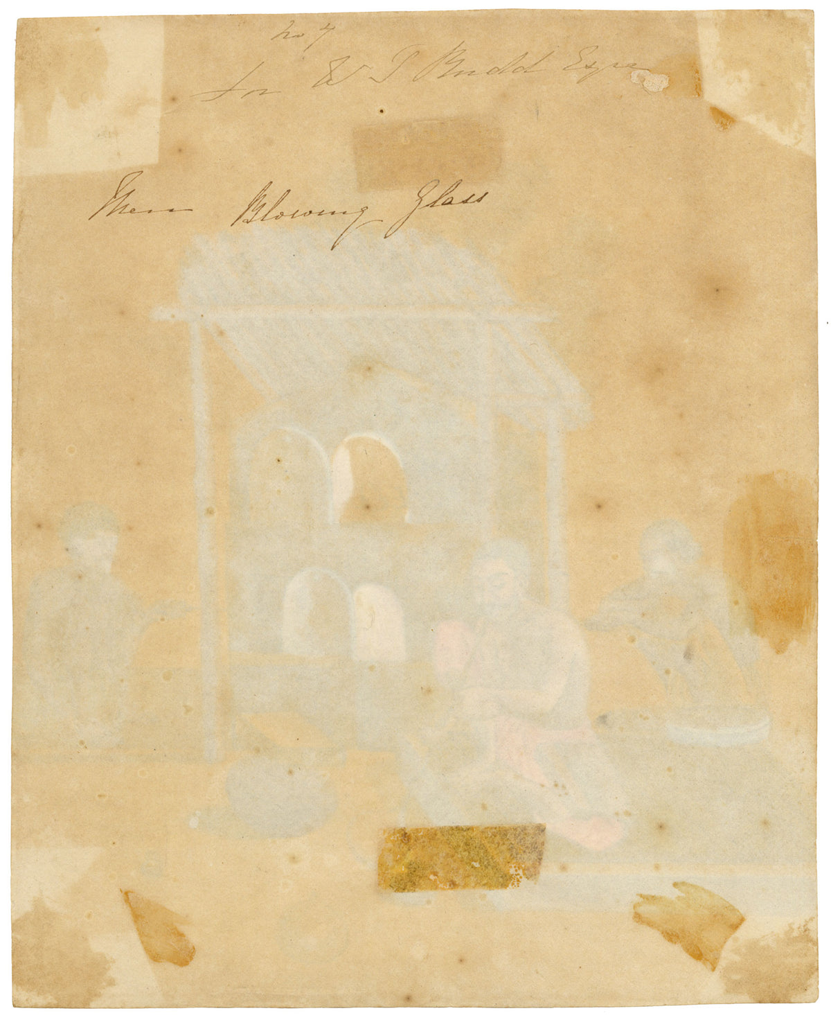 Indian Company School, Men Blowing Glass – Early 19th-century watercolour painting