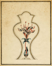 Indian Company School, Pietra Dura Ornament on Cenotaph Screen, Taj Mahal, Agra – Early 19th-century watercolour painting
