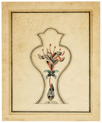 Indian Company School, Pietra Dura Ornament on Cenotaph Screen, Taj Mahal, Agra – Early 19th-century watercolour painting