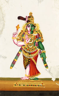 Indian Company School, Ardhanarishvara Hindu Deity Shiva & Parvati – Mid-19th-century gouache painting