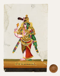 Indian Company School, Ardhanarishvara Hindu Deity Shiva & Parvati – Mid-19th-century gouache painting