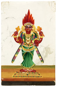 Indian Company School, Pratyangira Hindu Goddess Deity – Mid-19th-century gouache painting