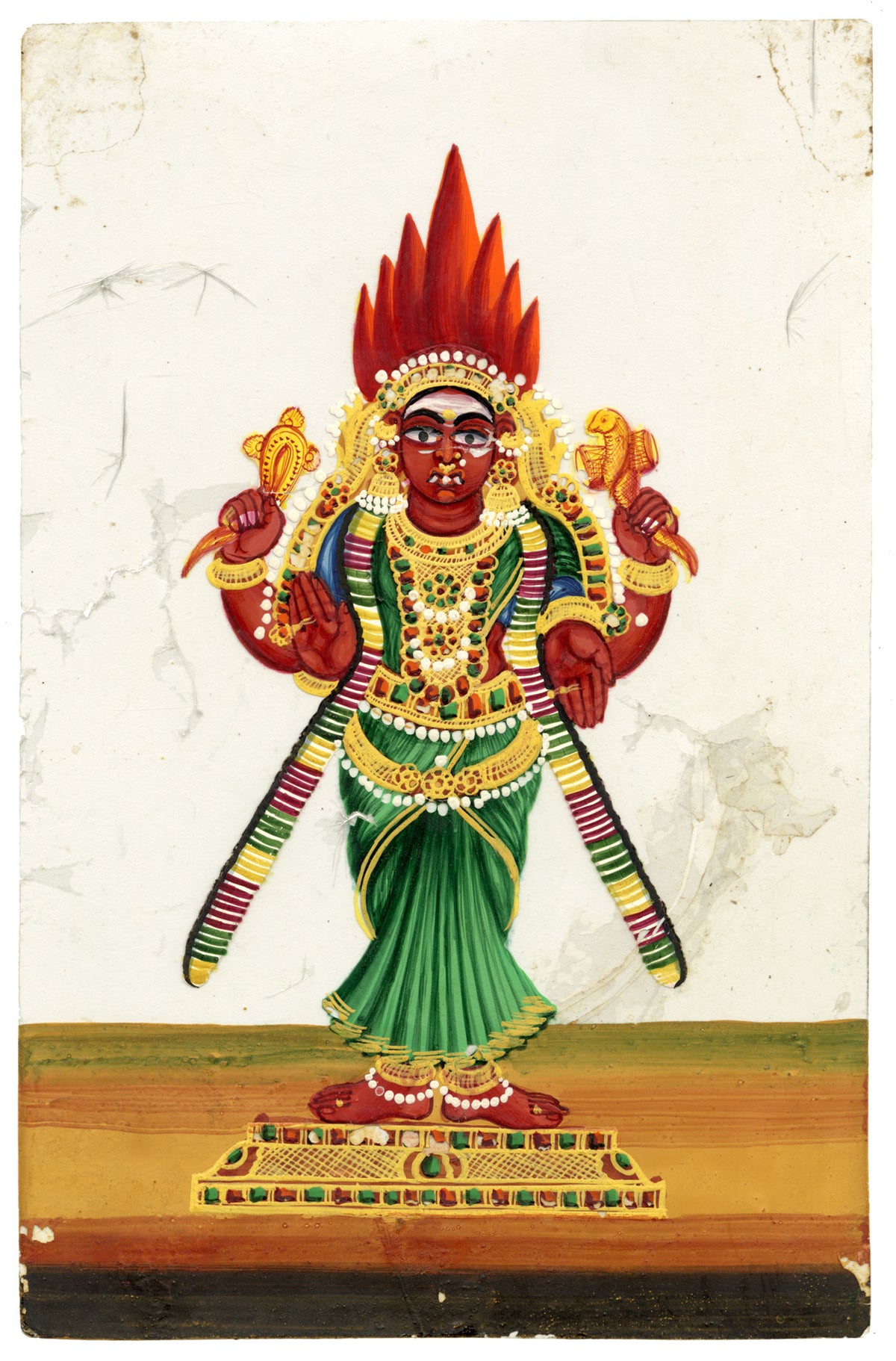 Indian Company School, Pratyangira Hindu Goddess Deity – Mid-19th-century gouache painting