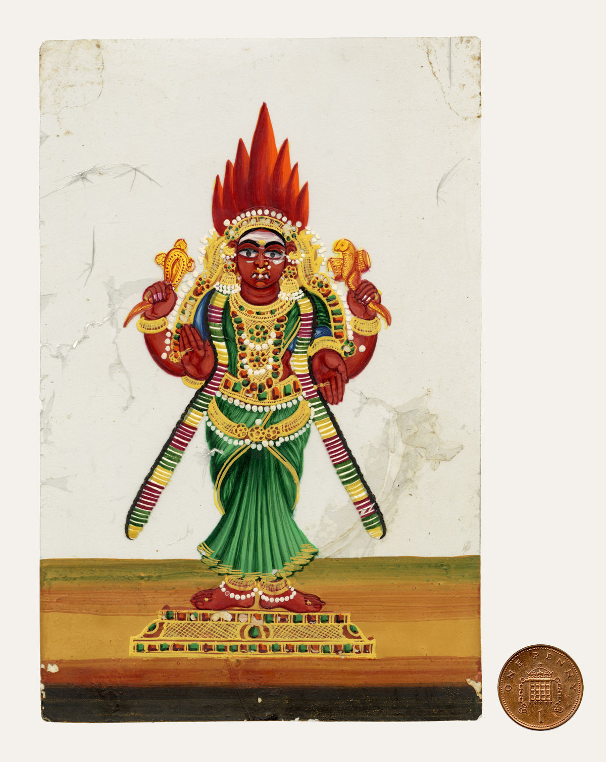 Indian Company School, Pratyangira Hindu Goddess Deity – Mid-19th-century gouache painting