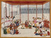 Indian Company School Style, A Nobleman Entertained by Nautch Girls & Musicians – 20th-century gouache painting