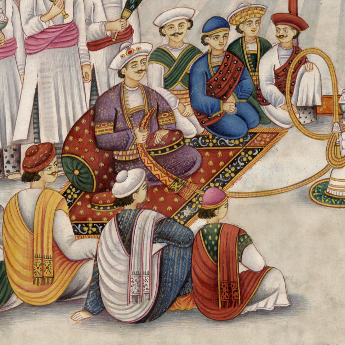 Indian Company School Style, A Nobleman Entertained by Nautch Girls & Musicians – 20th-century gouache painting